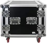 Seismic Audio - SA-PTR-10UC - 10 Space Pro Audio DJ Road Rack Case with Casters - 10U Pro Tour Grade Rack