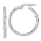 Designs by Nathan | 14k White Gold Polished and Fancy Hoop Earrings
