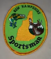 VTG New Embroidered NEW HAMPSHIRE SPORTSMAN Souvenir Cloth Badge Patch