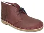 Clarks Men's Bushacre Chukka Boots Color Aubergine Leather Size 8