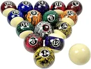 Billiard Balls Set 16 Pool Table Balls Resin Ball 2-1/4"(Several Style Available)