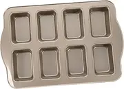 BRIGHTFUFU Carbon Steel Mini Baking Tins Non-Stick Loaf Cake Tin 8 Hole Square Pans for Baking