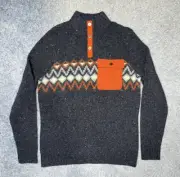 Smartwool Sweater Mens Heavy Henley Aztec Merino Wool Alpaca $190 New
