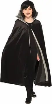 Vampire Cape Gothic Count Black Fancy Dress Up Halloween Child Costume Accessory