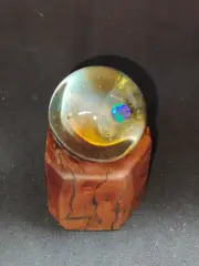 Distant galaxy handmade borosilicate glass marble.Dr Sawfish 2023