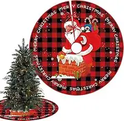 [BeNsil] Christmas Tree Rug - 35 Inches Cozy Christmas D?cor | Anti-Slip Plush Open Design Rustic Christmas Tree Decorations for Festival and Holiday Decorations