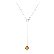 Silver Fire Opal Tie Necklace
