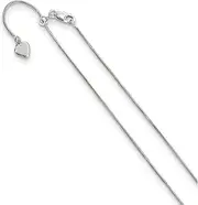 [JewelryWeb] 0.85mm 925 Sterling Silver Polished Lobster Claw Closure Adjustable Snake Anklet