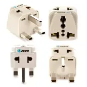 OREI USA to UK, UAE, Hong Kong, Type G Adapter Plug - 4 Pack Beige