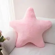 Cuddly Cushion Children's Star Cushion, Soft Fluffy Star Shape Decorative Cushion Sofa Cushion, Plush Cushion, Decorative Cushion for Girls and Boys, Home Bedroom Decoration (Pink, 40 cm)