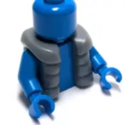 Lego - Minifigure Utensil - Grey, Quilted Puffer, Vest