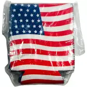 PATRIOTIC Can Holder Cooler Soda Beer Insulator Koozie Stars Stripes - LOT of 4