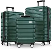 3-Piece Expandable Hard-Sided Luggage Sets with Spinner Wheels, TSA Lock, Lightw