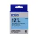 EPSON消光霧面系列標籤帶/ 淺藍底黑字/ 12mm/ LK-4LBJ