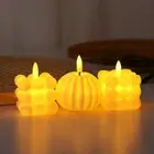Bronze Decor Accents Flameless Flickering Light Led Pumpkin Candle for Party