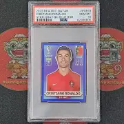 2022 PANINI FIFA WORLD CUP QATAR STICKERS CRISTIANO RONALDO #POR18 BLUE PSA 10