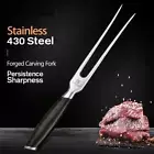 Forged Carving Fork Knife Set Stainless Steel Premium Wood Handle Slicing Beef L