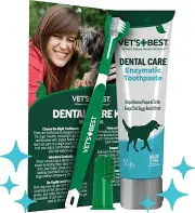 Dog Toothbrush and Enzymatic Toothpaste Set - Teeth Cleaning and Fresh Breath...