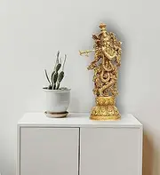 eSplanade - Brass Radha Krishna - Big Size - Brass Radha Idol Statue Sculpture (21") (Krishna Antique)