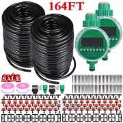 164FT Auto Drip Irrigation System Kit Timer Micro Sprinkler Garden Watering USA