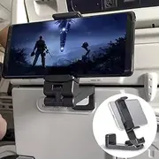 Universal Airplane in Flight Phone Mount. Handsfree Phone Holder for Desk with Multi-Directional Dual 360 Degree Rotation. Pocket Size Travel Essential Accessory for Flying.
