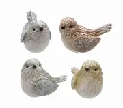 bulk 24 Xmas Bird Deco 4 Assort Decoration 11x9cm