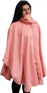 [CELITAS DESIGN] Alpaca Wove Wool Cape Ruana Poncho Wrap with Scarf Made in Peru