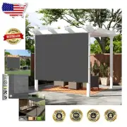 Custom Dark Grey Shade Cloth 12x21 FT with UV Protection for Outdoor Privacy