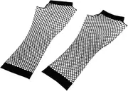 [WRITWAA] Stylish Long Fishnet Gloves Women's Mesh Wrist Gloves Black Nylon Lace Versatile for Shows Parties and Costumes