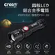 GREENON 四核LED鋁合金手電筒 USB充電式 超強光P60-LED