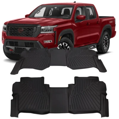Waterproof Floor Mats For 2022-2024 Nissan Frontier Crew Cab TPE Rubber Liners (for: Nissan)