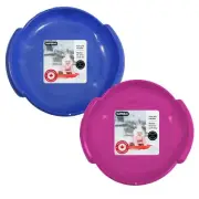 Round Snow Saucer Sleds- 24" Plastic Disc Sleds for Kids and Adults- Heavy Du...