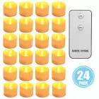 12/24PCS LED Tea Lights Flickering with Remote Candles Votive Battery Operated