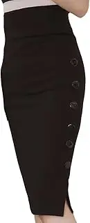 [TEERFU] Womens Slim Pencil Skirt Bodycon Stretch High Wiast Knee Length Elasticated Skirt