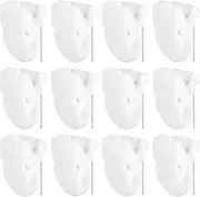 Gosknor 12pcs Cubicle Clips, Plastic Cubicle Clips for Fabric Walls Cubicle Picture Hangers for Hanging Photos Frame Office Notes Memos Messages, White