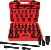 1/2-Inch Drive Metric Shallow & Deep Impact Socket Set 43 Piece Set 9Mm to 30Mm