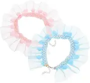Abaodam 2pcs Adjustable Decorative Kitten Collar Lovely Lace Design Lightweight Pet Supply for Cats Maximum Comfort Safety for Your Feline Friends