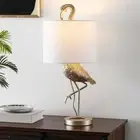 TRUE FINE Table Lamp 25" Linen Shade Bedside 1-Light Switch Incandescent Gold