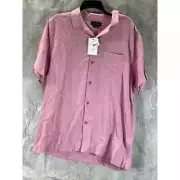 Cotton:On Men's Wild Rose Riviera Button-Up Short-Sleeve Shirt SZ L
