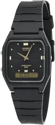 Casio Men’s Watch – Dual Time Analog Digital Quartz Black Gift for Him