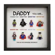 Superhero Photo Frame Wall Artwork Retro Cartoon Character Family Decoration Black 8 People