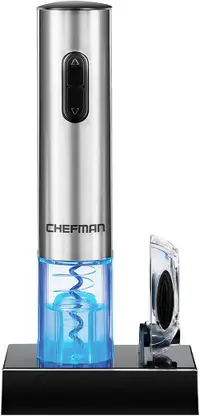 在飛比找樂天市場購物網優惠-Chefman【美國代購】不銹鋼電動開瓶器 含箔刀 可充電 