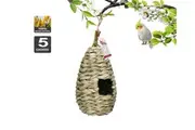 Qttie Bird Nest Breeding Box Grass Weave Canary Finch Budgie House