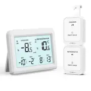 Wireless Refrigerator and Freezer Thermometer 3.7 inch LCD with Alarm