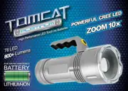 Tomcat Anodized Aluminium Platinum Premium Rechargeable LED Lantern Torch Silver