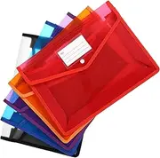 jojofuny 5pcs Button Buckle Plastic Bag Document Storage Important Document Organizer Document Bags Plastic Folders with Pockets Travel Folder Plastic Wallet Folder Envelopes File Bag Pp