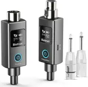 Bietrun Wireless XLR Transmitter Receiver, Classic and with Bluetooth(Gray)