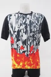 NEW Assos Men's Trail Short Sleeve Cycling Jersey Pyxel Scorch Size Medium