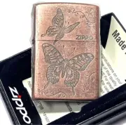 Zippo Butterfly Copper Antique Brass Oil Lighter 2CP-BT Regular Case Japan