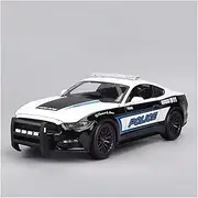 Finished Scale Model 1:18 for Ford Mustang GT 2015 Challenger Police Version Alloy Die-cast Car Model Miniature Vehicle Model Collection Presents Ornaments